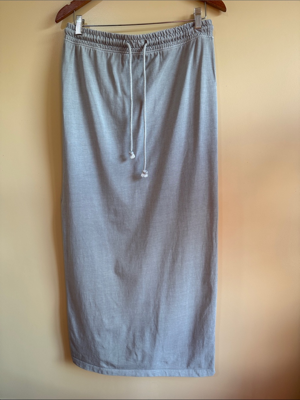 Zara Light Gray Drawstring Midi Skirt